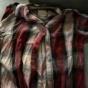 SO Plaid Button Down Shirt - Red and Black